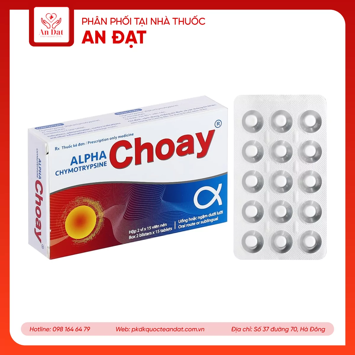 Alpha choay (Hộp 2 vỉ x 15 viên)