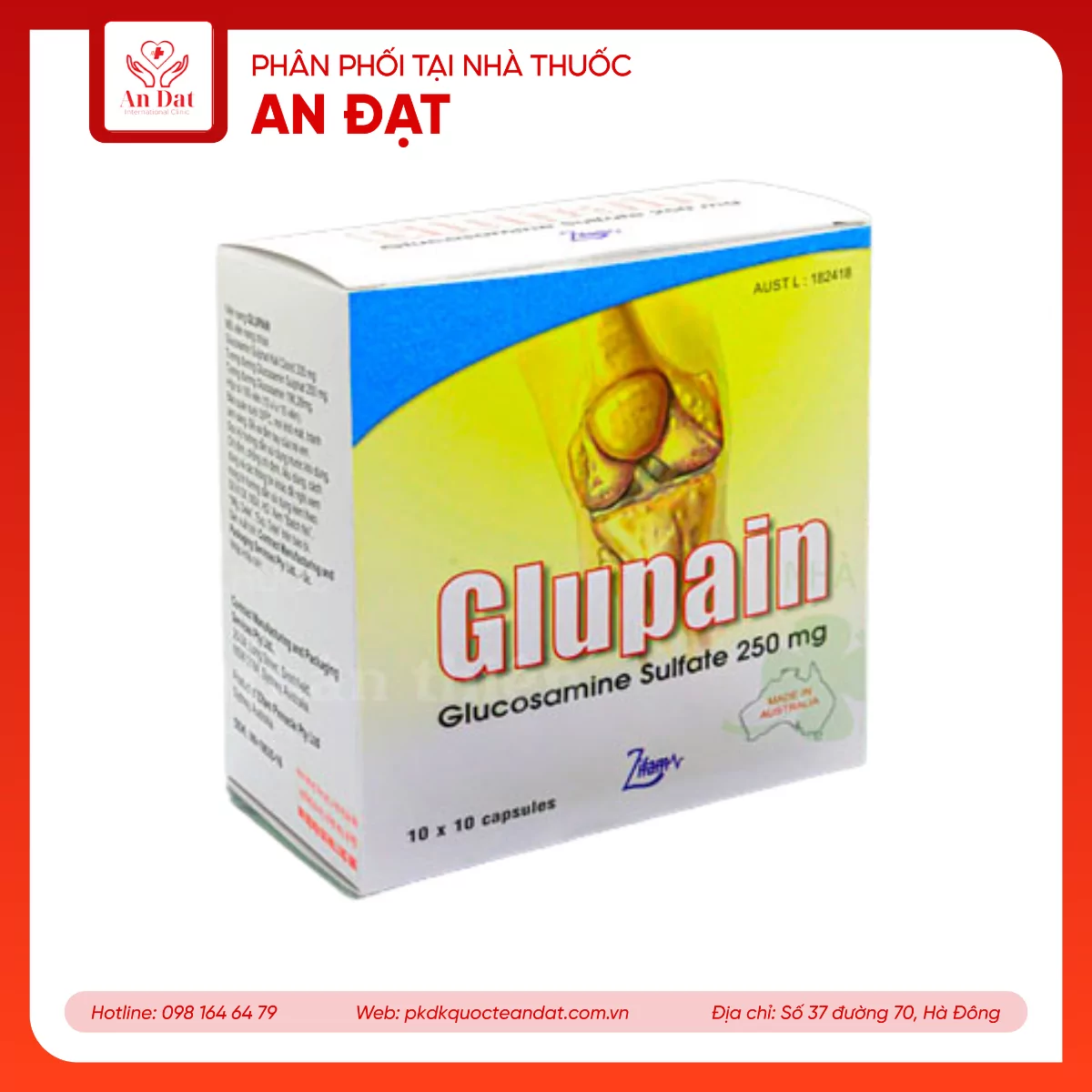 Glupain 250mg (Hộp 10 vỉ x 10 viên)