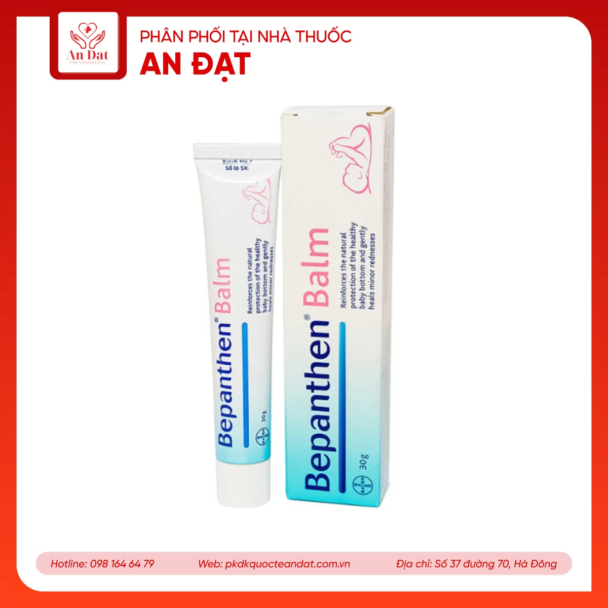 Kem bôi chống hăm tã Bepanthen Balm Bayer dưỡng ẩm, giảm kích ứng (30g)
