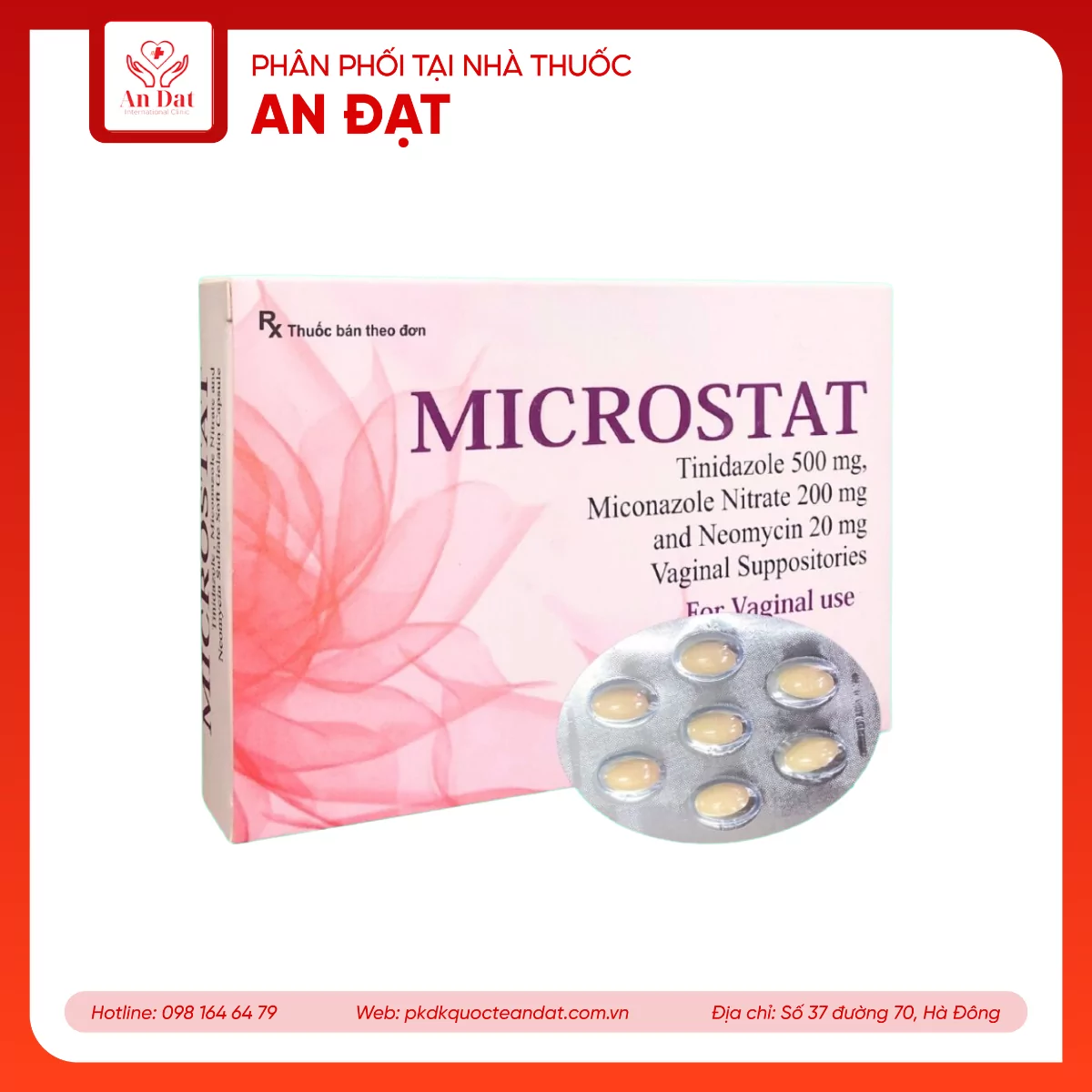 Microstat-điều trị viêm nhiễm phụ khoa ( Hộp 1 vỉ x 7 viên)