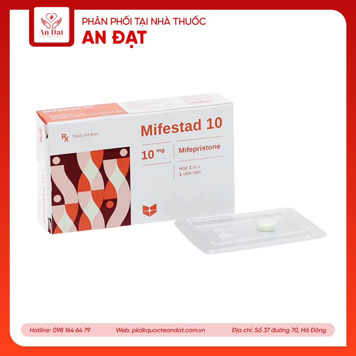 Thuốc Mifestad 10 Stella điều trị tránh thai khẩn cấp trong 120 giờ sau khi giao hợp (1 viên)