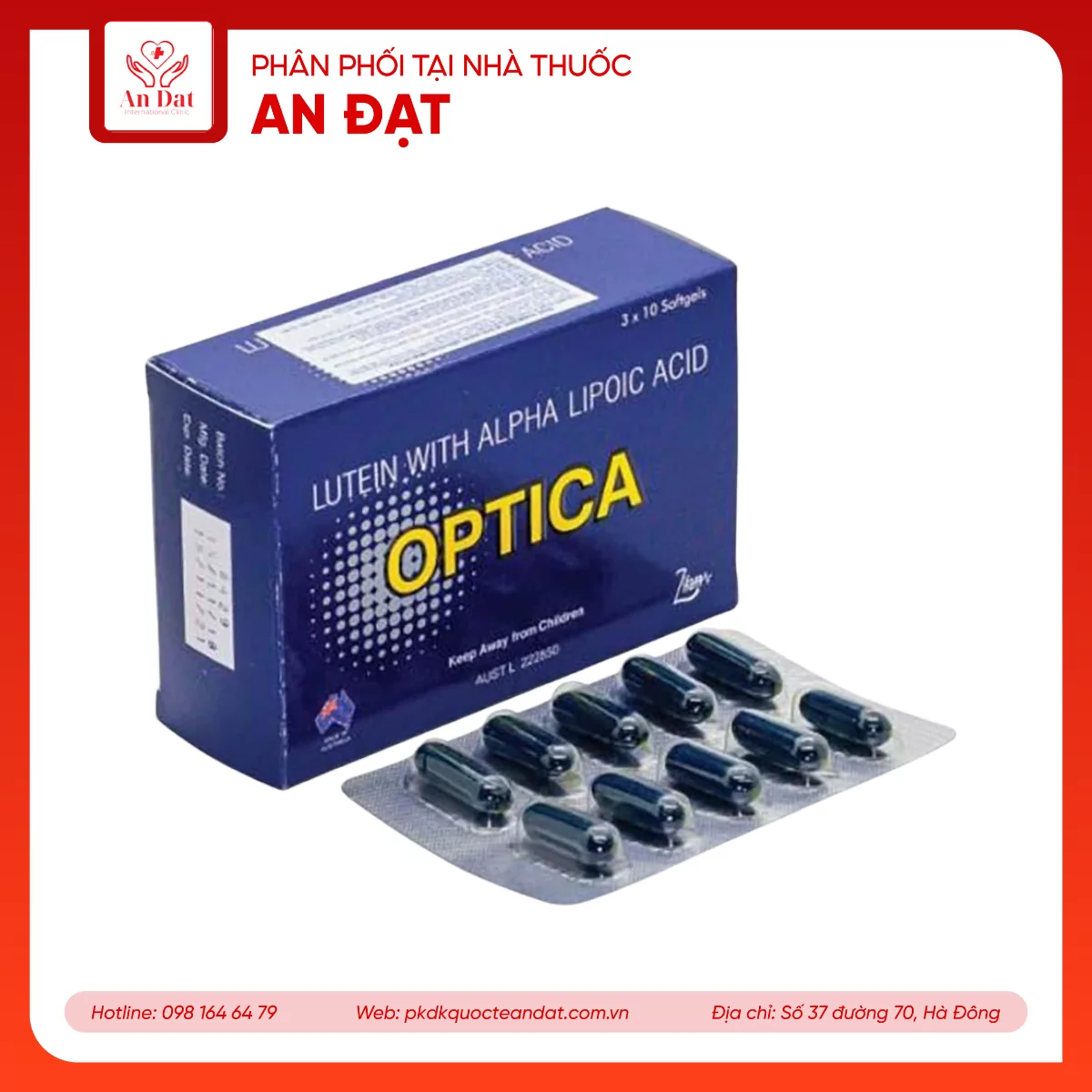 Optica viên uống hỗ trợ các vấn đề về mắt .Hộp 3 vỉ x 10 viên