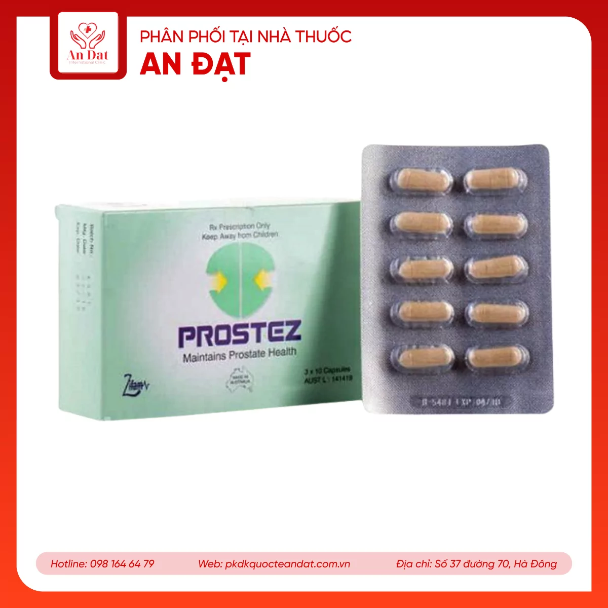 Prostez- hỗ trợ cải thiện các triệu chứng phì đại tuyến tiền liệt(Hộp 3 vỉ x 10 viên)