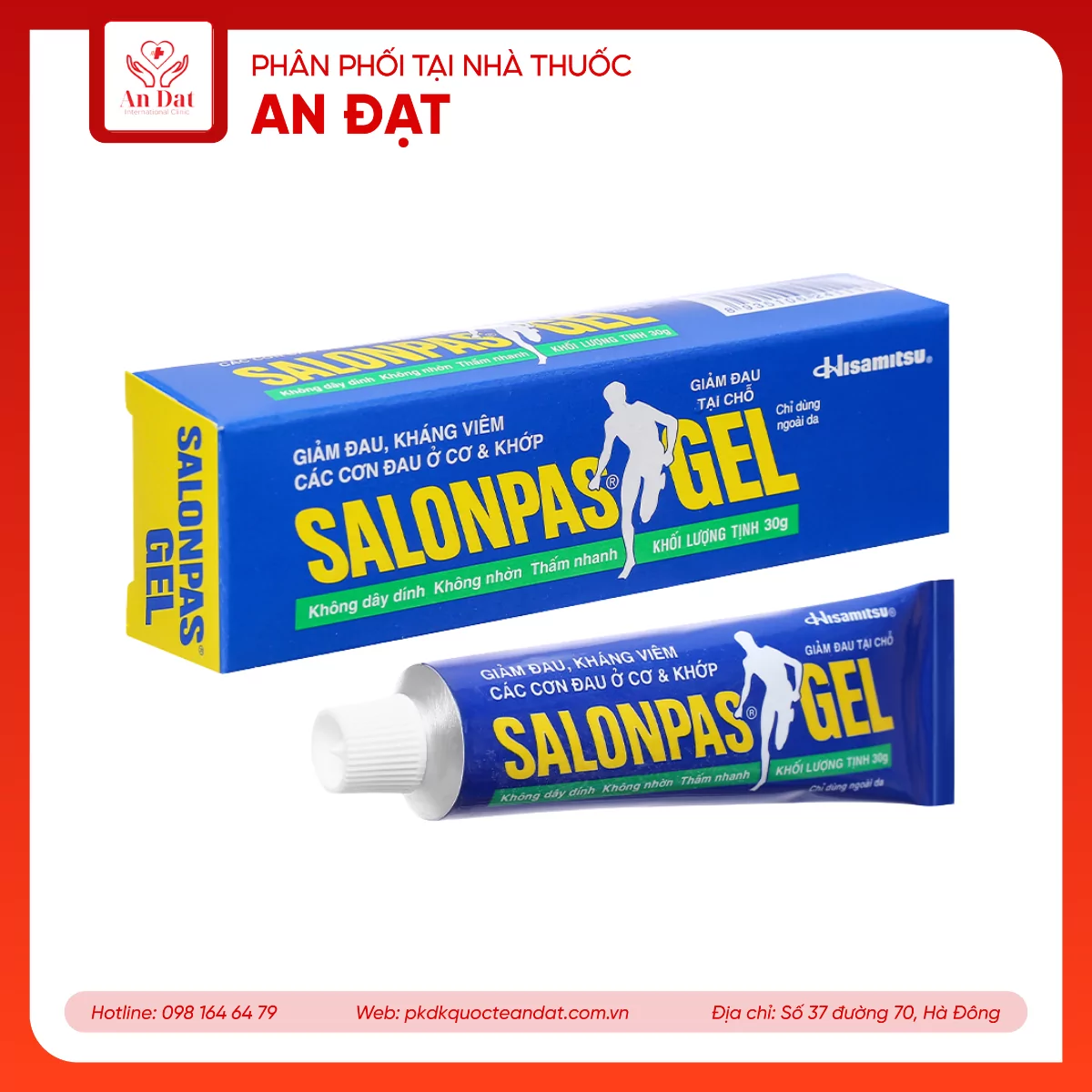 Gel Salonpas giảm đau, kháng viêm các cơn đau cơ, khớp (30g)