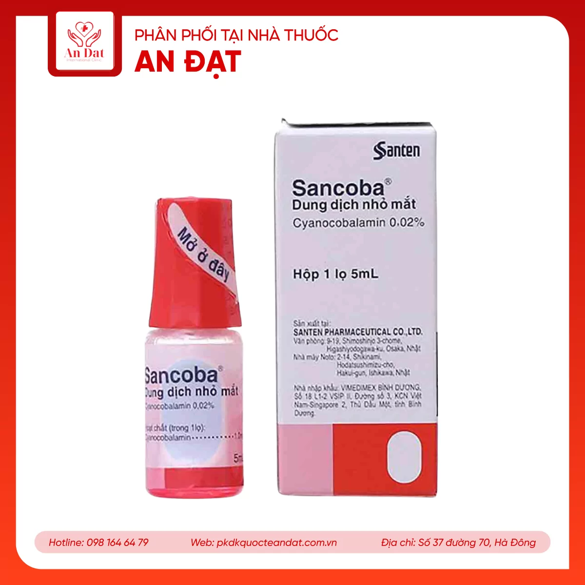 Thuốc nhỏ mắt Sancoba Santen cải thiện sự dao động về điều tiết trong chứng mỏi mắt (5ml)
