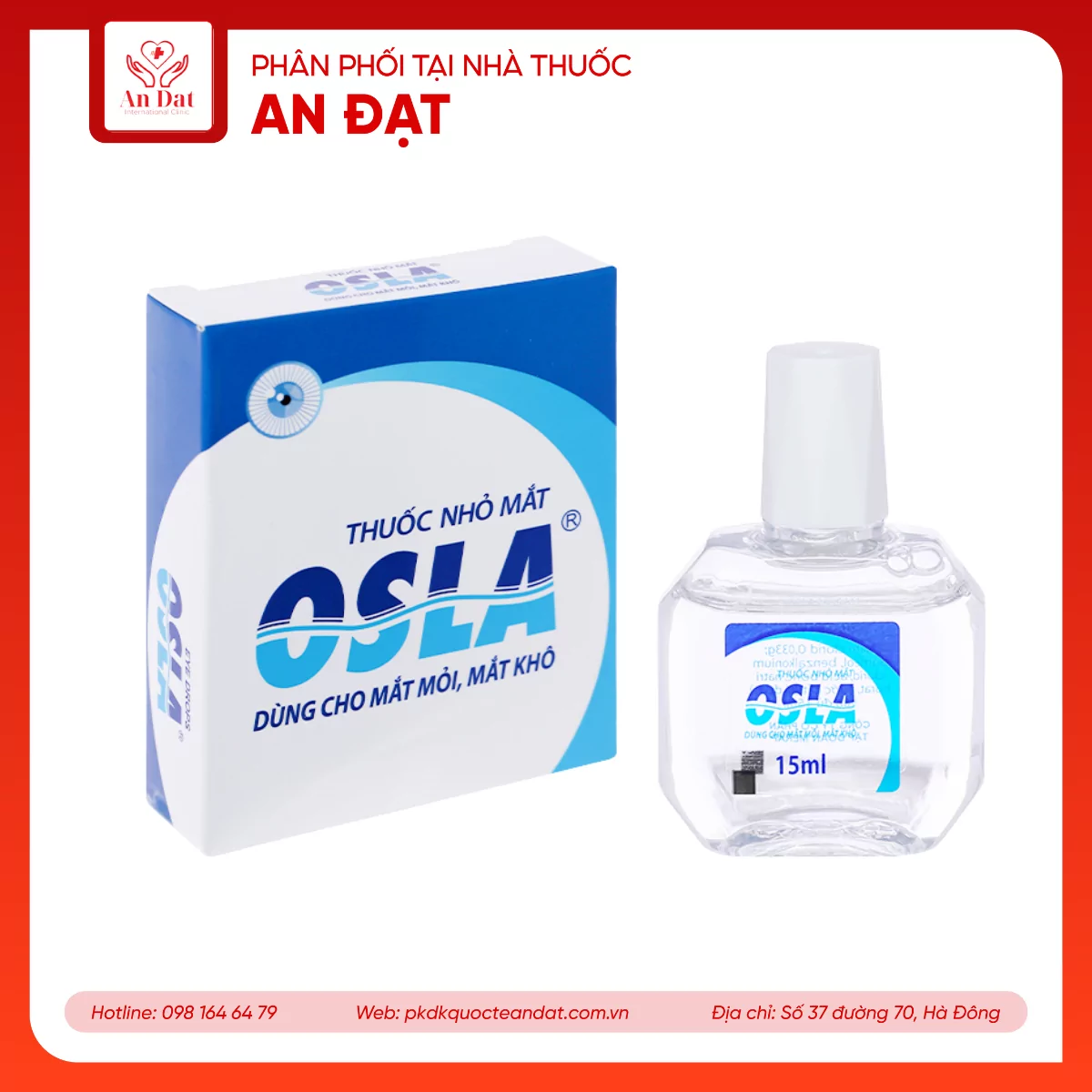 Thuốc nhỏ mắt OSLA Merap giúp cải thiện các triệu chứng như khô mắt, mỏi mắt, ngứa mắt, kích ứng mắt và ghèn rỉ mắt (15ml)